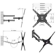 26-55" Adjustable Wall Mount Bracket Rotatable TV Stand TMX400 With Spirit Level - Black - View 9