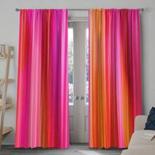 两片装数码印花薄纱窗帘，几何渐变图案，由橙色过渡到玫瑰粉，涤纶材质。安装简便，是装饰客厅、卧室、厨房和办公室的理想之选。 - 彩色 - 查看 16