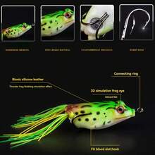 1 Peça Isca Premium em Formato de Rã Vitalidade - Anzol Afiado, Design Realista, Adequado para Pesca de Superfície em Água Doce