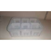 Plastic Organizer Boxes For Treats/Fruits In The Refrigerator With 6 Compartments - trắng - Xem 8