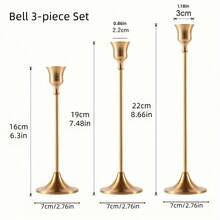 3pcs/Set Antique Bronze Small Ambiance Desktop Candle Holders Set, Home Decor & Party Decoration Candle Stands Gifts Birthday Graduation - Bronze - View 7