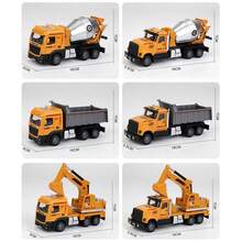 Alloy Construction Vehicles, Fire Truck Toys, Construction Crane Toy Series, Excavator, Mixer Truck, Bulldozer, Forklift, Dump Truck, Vehicles, With Lights And Sounds, Suitable As Birthday Gifts For Toddlers, Kids, Boys And Girls - Multicolor - View 9