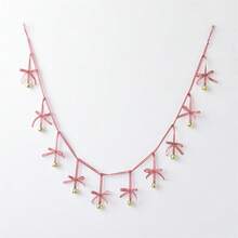 Christmas Bell Bow Garland Festive Tree Hanging Ornament Charming Seasonal Banner For Home Holiday Decor - Red - View 1