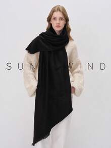 1pc Elegant Solid Color Soft & Skin-Friendly Versatile Scarf - Black - View 7