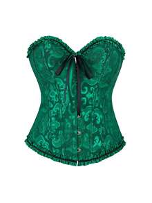 女士复古提花胸衣上衣，塑形紧身胸衣式性感抹胸露脐上衣，适合派对、万圣节、节日和其他场合