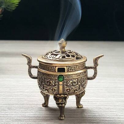 1 pieza Quemador de incienso Tian Yuan Ding, Quemador de incienso Tian Yuan Ding de estética oriental | Meditación y Zen | Decoración del hogar | Adecuado para uso personal o regalo | Ding de cobre multifuncional | Incienso/Ceremonia del té/Ornamento | Mejora la energía espacial | Oferta especial por tiempo limitado | Ajuste de Feng Shui | Accesorio esencial para el hogar | Instrumento de energía taoísta | Mejorar la suerte | Coleccionable de alta gama | Exorcizar el mal y atraer la riqueza | Quemador de incienso para meditación