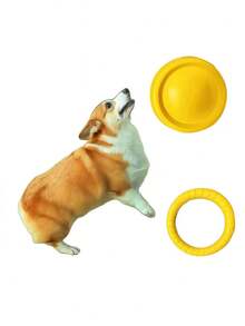 Disco volador con aro grande para mascotas - Juguete interactivo de disco volador para perros que combate el aburrimiento - Juguete masticable duradero con rebote y juguete de tiro para perros pequeños y medianos como Golden Retriever y Border Collie