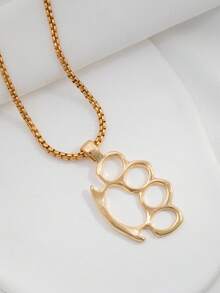1 chiếc dây chuyền mặt hình móng vuốt bằng thép không gỉ, unisex, thích hợp để trang trí hàng ngày. - Vàng - Xem 4