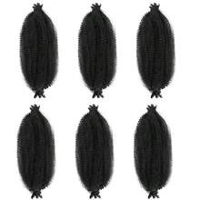 6 paquetes de trenzas africanas retorcidas, trenzas africanas retorcidas elásticas, trenzas retorcidas primavera esponjosas, trenzas enrolladas estiradas, adecuadas para extensiones de rastas suaves - Negro - Ver 11