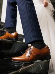 Men's Oxfords Dress Shoes For Bussiness  Wedding Classic & Formal Valentine's Day & Father's Day Gifts  Brown Shoes - 棕色 - 查看 5