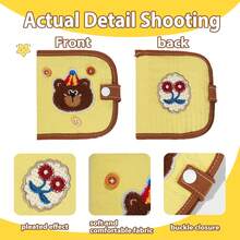 可爱卡通熊钱包，带可拆卸零钱包、卡槽和双钞位，实用百搭，大容量硬币收纳空间，多层设计 - 彩色 - 查看 6