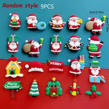 3pcs/9pcs/18pcs Random Style Christmas Theme Santa Claus Cake Topper,For Christmas New Year Party Cake Dessert DIY Decorations