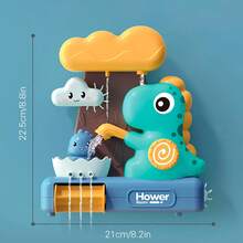 1个婴儿恐龙洗澡玩具，趣味简单的物理益智浴缸戏水玩具，适合18个月及以上男孩女孩，友好的水车洗澡玩具