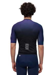 HISERWA Herren Profi Radtrikot - atmungsaktives Polyester-Strickgewebe, Rundhalsausschnitt, Kurzarm, Regular Fit, Sportoberteil für Radfahren, Angeln, Wochenend-Lässig - 93% Polyester+7% ELASTAN High Bullet, Sommer/Frühling/Herbst Kollektion - Schwarz - Übersicht 2