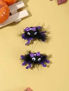 4 Stück Halloween Spinnen-förmige Haarclips, wellige Band Dekoration süße Spinnen Haarspangen, Festival Geschenke für Freunde, Halloween Haarschmuck