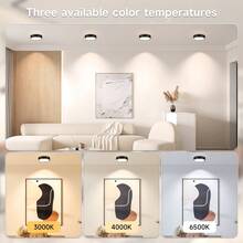 CANMEIJIA 1 件黑色铝制 LED 嵌入式吸顶灯，室内表面安装筒灯，聚光灯，AC185-265V，3 种色温模式（暖白、自然白、冷白），小巧尺寸，高输出，适用于卧室、客厅、厨房、浴室、购物中心 - 黑色明裝筒燈 - 查看 12