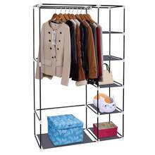 67" Portable Clothes Closet Wardrobe With Non-Woven Fabric And Hanging Rod Quick And Easy To Assemble Gray - Grey - View 5