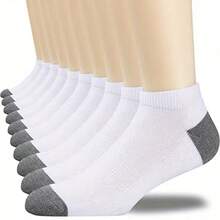 10/20/ Double Men'S Breathable Solid Color Low-Cut Socks, Fashionable And Comfortable, Socks For Men, Socks For Men Casual, Socks For Men Everyday - 10雙黑色 - 查看 4