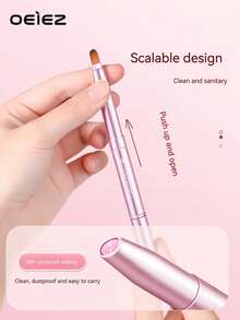 OEIEZ 双头唇刷，可伸缩唇刷，用于口红唇彩的化妆刷，用于日常旅行化妆，荧光笔和遮瑕刷唇部化妆刷