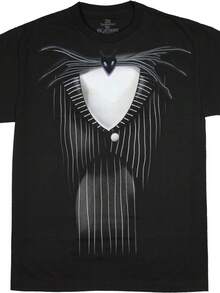 Nightmare Before Christmas Men's Jack  Skellington  Tuxedo Costume Adult T-Shirt - 黑色 - 查看 1