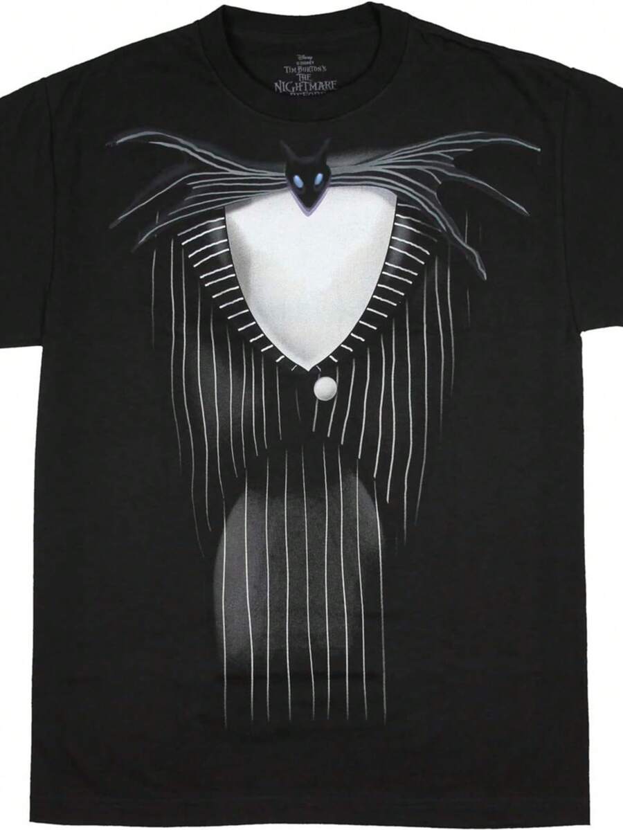 Nightmare Before Christmas Men's Jack  Skellington  Tuxedo Costume Adult T-Shirt - 黑色 - 查看 1