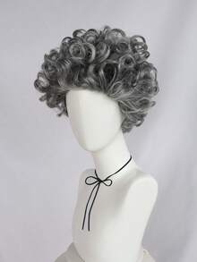 Synthetic Old Lady Wig Short Curly Gray Granny Wig For Women Cosplay Elegant Grandmather Fashion Grandma Classic Old Lady Costume Wig Daily Party Wig For Christmas Gift For Birthday Nightclub Holiday Celebration Comic Con Decorations - Grey - View 5