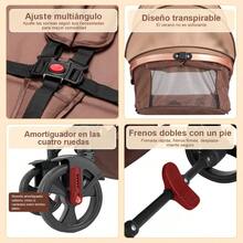 Carreola Para Bebés Con Portabebe, Carriola Para Bebé Bastón - Caqui - Ver 6