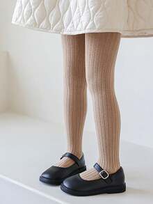 4 paia di leggings a costine versatili e semplici per bambini, stile casual adatto per le ragazze da abbinare a uniformi scolastiche e uso quotidiano, adatti per primavera/autunno/tutto l'anno - Multicolore - Visualizzare 5