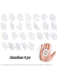 52 Pcs Letter Shaped Iron-On Patch For Clothes A-Z Alphabet Patches DIY Name Decorate Repair Patches - White - View 10