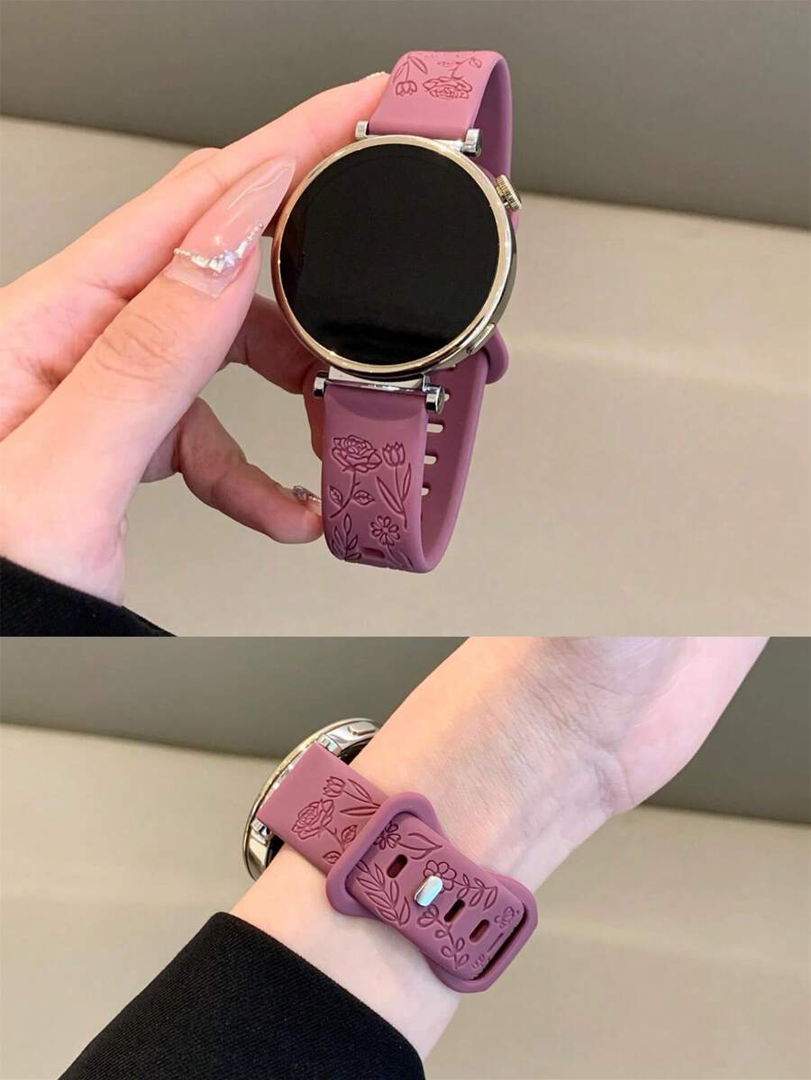 1 条 18 毫米/20 毫米/22 毫米硅胶表带，兼容三星 Galaxy Watch 3/4/5/6 40 毫米 44 毫米经典 43 毫米 47 毫米，兼容华为 GT5 GT4 GT 3/2 46 毫米，男士女士 - 煙紫色 - 查看 1