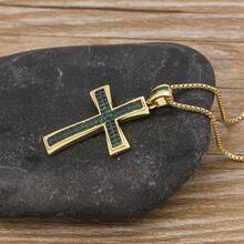 Nou Retro stil religios cruce pandantiv colier 4 culori pentru femei Vintage pavaj strălucitor cristal zirconia lanț choker bijuterii cadouri