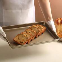 1个不粘碳钢烤盘，商用饼干烤盘，长方形烤盘，适用于蛋糕、糕点、面包 - 耐用且易于清洁 - 彩色 - 查看 5