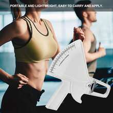 Regla de medición de grasa corporal blanca, dispositivo de medición de grasa corporal, calibrador de grasa cutánea profesional de doble resorte y cinta métrica, puede medir con precisión la grasa corporal y la forma del cuerpo. - Blanco - Ver 6