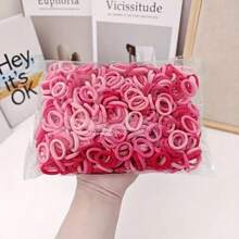 200 Elastic Solid Color Hair Ties, Best Gift For Matching Fashion Headbands, Quick And Convenient, Bright Colors, Easy To Carry, Holiday Gift For Kids