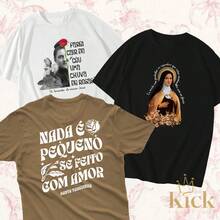 Kit 3 T-Shirt T-Shirt Nothing Is Small - Beige / Rain Of Roses - White / Saint Therese - Black Christian Prints - Màu be - Xem 1