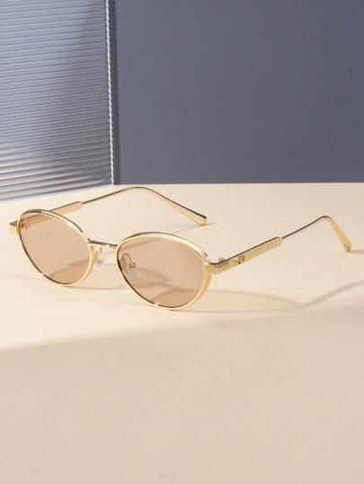 1 pieza Gafas decorativas de moda con montura de ojo de gato de metal para mujer