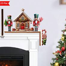 1pc Christmas Door Frame Decoration - Christmas Nutcracker Ornaments Wooden Ornament,Door Corner Decoration,Festive Wall Accents For Indoor, Living Room, Bedroom, Office - No Electricity Needed, Ideal For Holiday Gifts And Seasonal Wall Decor