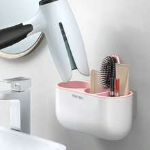 Bathroom Racks Bathroom Hair Dryer Rack Storage Rack Creative Wall Hanging Hair Dryer Shelf Hair Dryer Rack - Grey - View 2