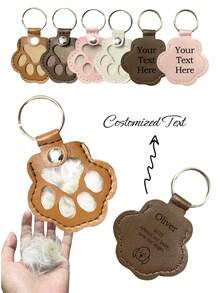 1pc Personalized Fashion Cat Paw Multi-Functional Keychain, Customizable Pet Memorial Hair Pouch, Supermarket Token Coin Storage Pendant, Gift For Pets, Family, Boyfriend/Girlfriend