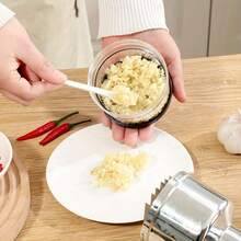 1 Pc Kitchen Supplies, Creative Hand Press Onion Cutter, Simple Kitchen Garlic Masher, Pat Knife Multi-Functional Garlic Cutter - Black - View 7