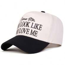 1 pièce Casquette de camionneur pour femme "YOU LOOK LIKE YOU LOVE ME", casquette de baseball personnalisée avec lettres brodées, chapeau de mode streetwear à cinq panneaux, chapeau décontracté de protection solaire pour le printemps, l'automne, les voyages et les vacances à la plage - Multicolore - Voir 15