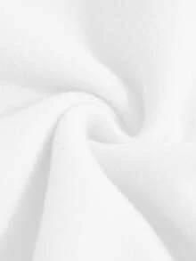 Áo nỉ nữ màu trắng bằng cotton, trễ vai, lót lông cừu dày, kiểu dáng rộng rãi, cổ tròn, tay dài, cỡ lớn, phù hợp cho mùa thu/đông. - Trắng 2 - Xem 6