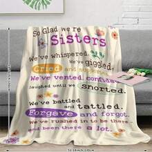 Heartfelt Sister's Gift,Modern Style, Versatile,Super Soft Flannel Printed 3D Blanket, As Birthday Gifts, Family, Wedding, Souvenir Blankets, Polyester Blankets Suitable For All Seasons, Washable, Machine Washable, Lightweight, Breathable, Comfortable, Warm, Unique, 280gsm For Him, Her Personalized Ideal Gifts For Her,Perfect Nap, Camping, Travel, Home, Daily Life, Office Decoration, Birthday, Anniversary, Valentine's Day, Thanksgiving, Christmas, Halloween, Wedding, New Year Gifts ,Sofa,Bed,Car,Bedroom,Living Room,Office,  Outdoor Camping, Beach,Wall Decoration - 多色9 - 查看 5