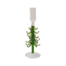 1pc Christmas Tree Glass Candle Holder, Creative Green Candle Stand For Christmas, High-Quality And Exquisite, Can Accommodate Candle Wax Residue, Suitable For Christmas Home Decor, Living Room, Entryway, Fireplace, Dining Table Decoration, Gift