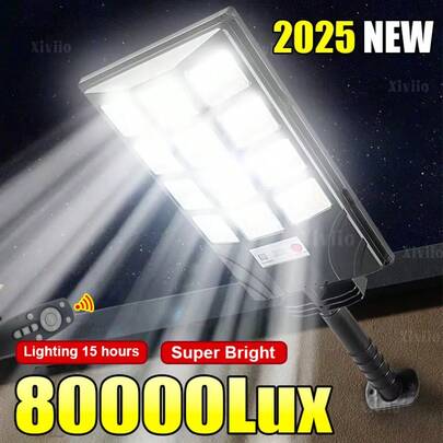1200W 80000LM Solar Powered LED Light, Outdoor Sunlight Sensor Street Lamp, 192 LED Super Bright Garden Light, Outdoor Wall Light