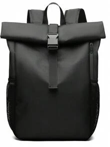 15,6 Zoll leichter einfarbiger Rollrucksack, modische Business-Laptoptasche, Rucksack mit großem Fassungsvermögen für Pendler, geeignet für Arbeit und Reisen