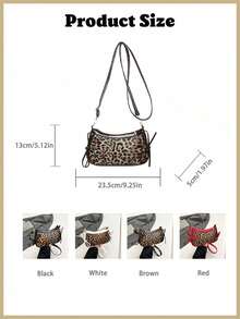 1pc Retro Lace Up Bow Decor Crossbody Shoulder Armpit Satchel Bag, Suitable For Dates, Outings, Parties, Fashionable Bow Purse For Women.Baguette Bag.Gothic Clutch For Halloween.Slim Profile Crossbody.Leopard Print Bag .Can Be Used As Valentine's Day, Thanksgiving, Halloween,Christmas Gift.Fashionable Leopard Print Women's Crossbody Bags, Shoulder Bags And Handbags, Adjustable Shoulder Straps,Retro And Elegant, Suitable For Everyday And Formal Occasions, Essential For Everyday Dates, And Ideal For Commuting And Travelling. - 多色 - 查看 9