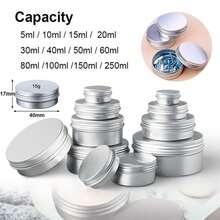 10 件 5-60 毫升空铝制化妆品罐罐子容器盒螺旋盖工艺品 - 銀色 - 查看 6