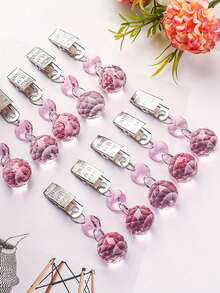 10Pcs Artificial Crystal Tablecloth Clips Metal Clips Tablecloth DecorTablecloth Sun Catcher Fixed Clips Weighted Clips For Living Room Coffee Shop Restaurant Hotel Wedding Party Outdoor Tablecloth Decoration Sun Catcher Hanging Decoration