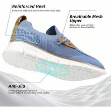 Mens Casual Loafers Shoes Slip On Fashion Walking Dress Sneakers Business Oxfords Work Lightweight Soft Sole Zapatos-20256688 - 淺藍色 - 查看 4